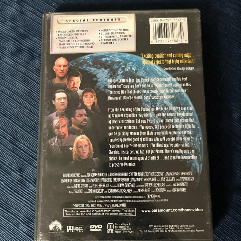 Star Trek: Insurrection DVD - Picture 2 of 2